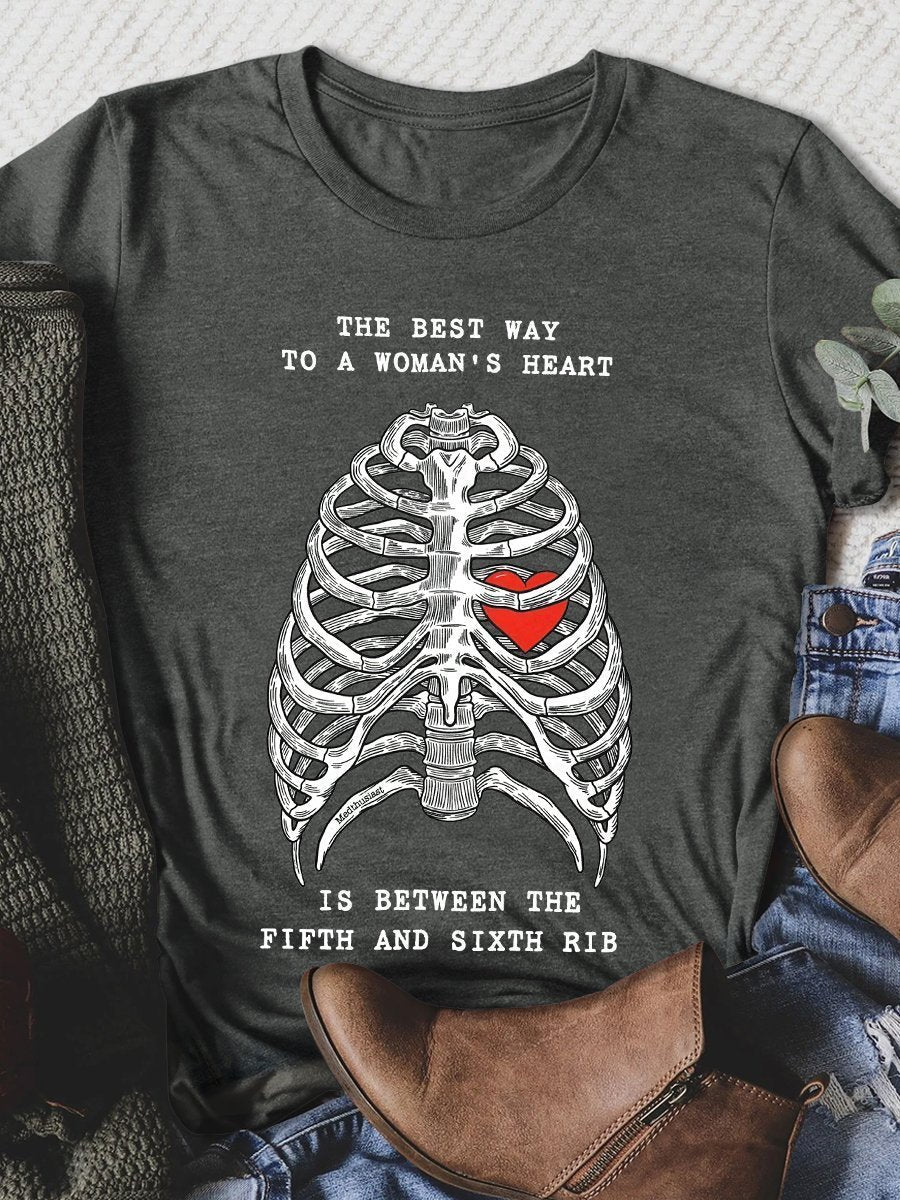 Best Way to a Woman's Heart Print Short Sleeve T-shirt