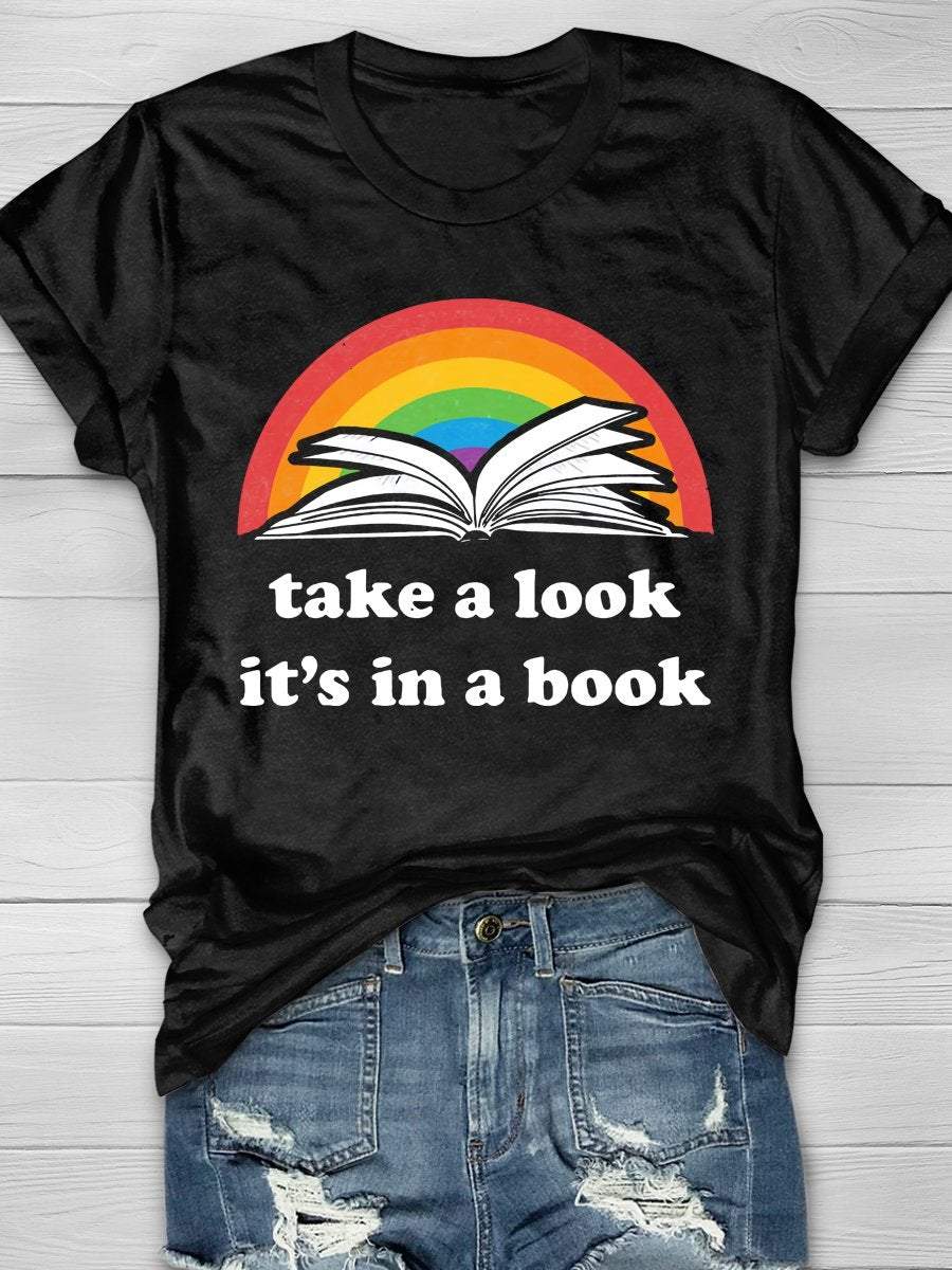 Take A Look It's In A Book Print Graphic T-shirts
