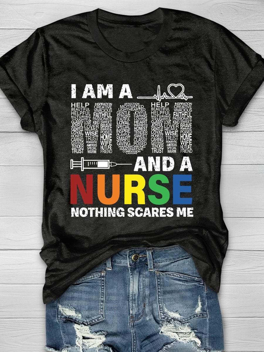 I'm A Mom And A Nurse Print Short Sleeve T-shirt