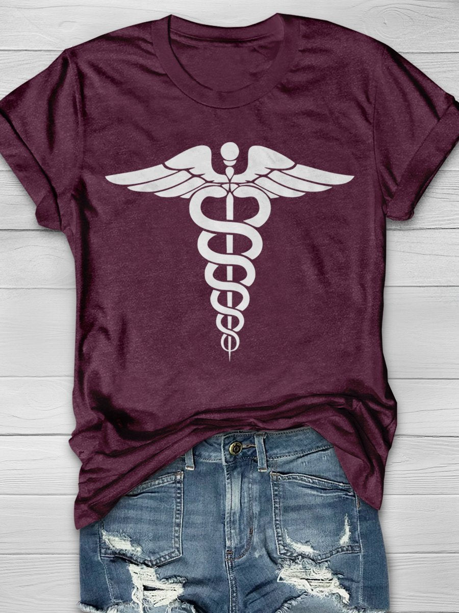 Nurse Print Short Sleeve T-shirt