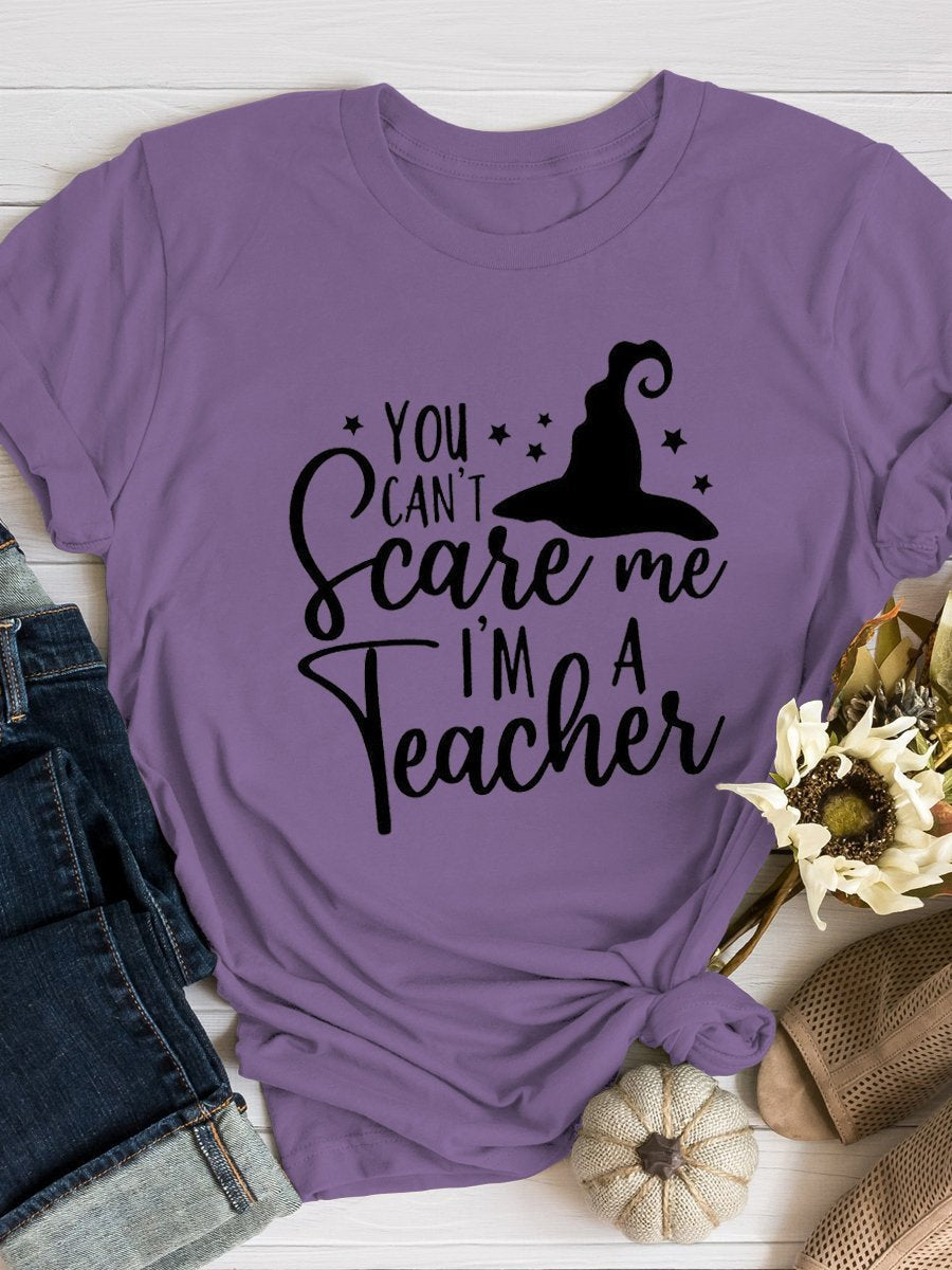 Halloween Teacher Print Graphic T-shirts