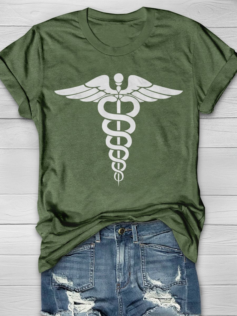Nurse Print Short Sleeve T-shirt