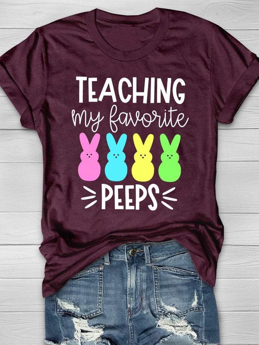 Teaching My Favorite Peeps Print Graphic T-shirts