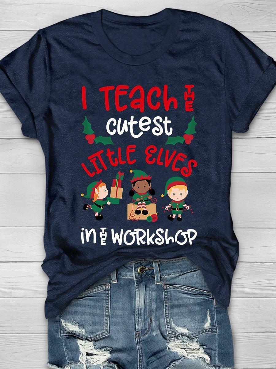 Christmas Teacher Print Graphic T-shirts