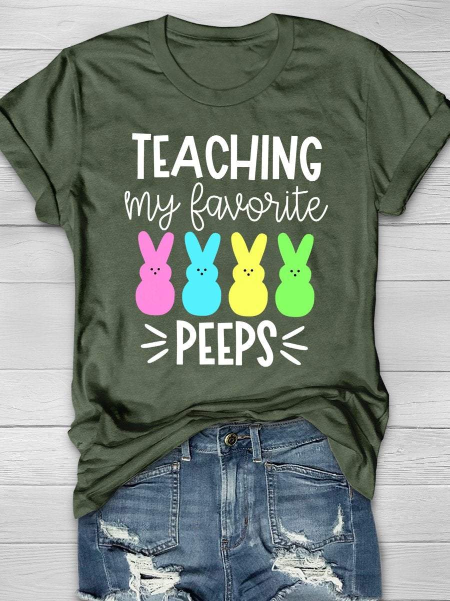 Teaching My Favorite Peeps Print Graphic T-shirts
