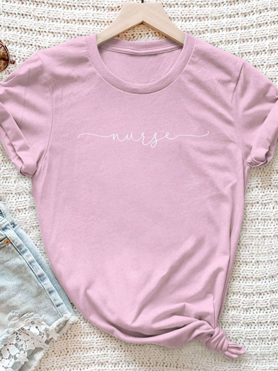 Nurse Print Short Sleeve T-shirt
