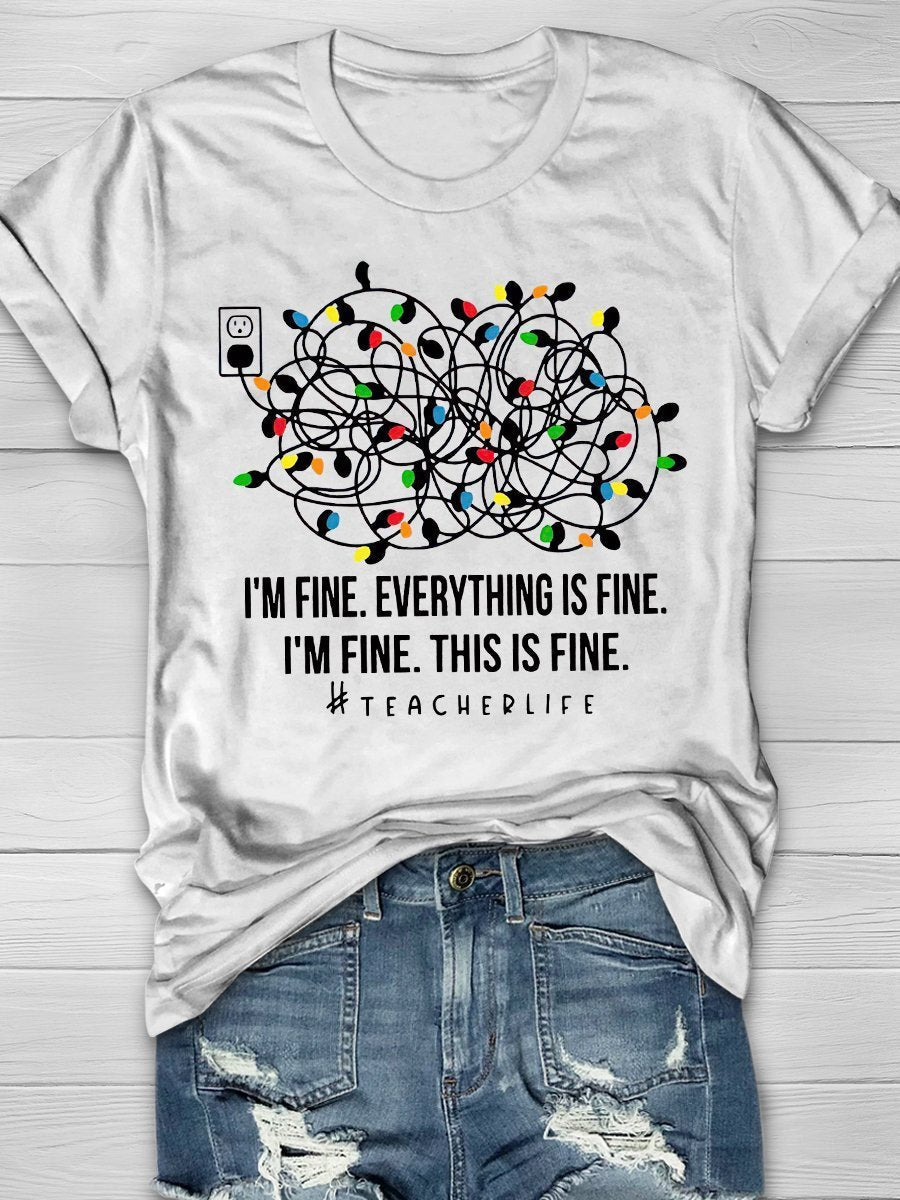 Christmas Teacher Print Graphic T-shirts