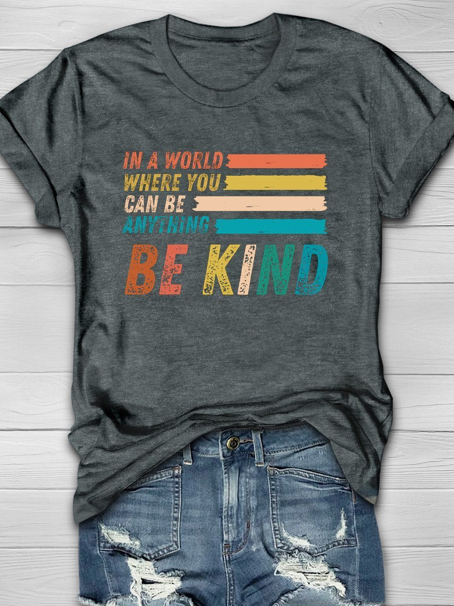 Be Kind Print Graphic T-shirts