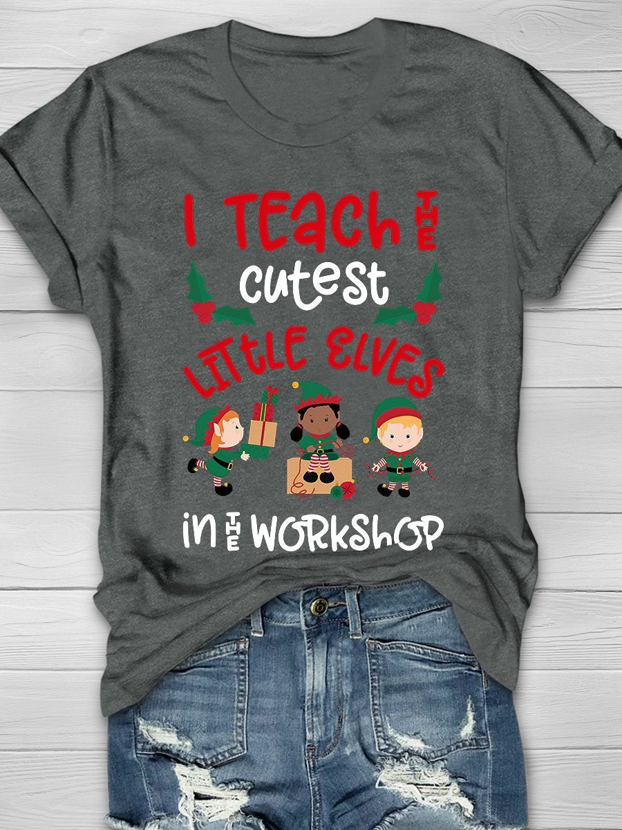 Christmas Teacher Print Graphic T-shirts