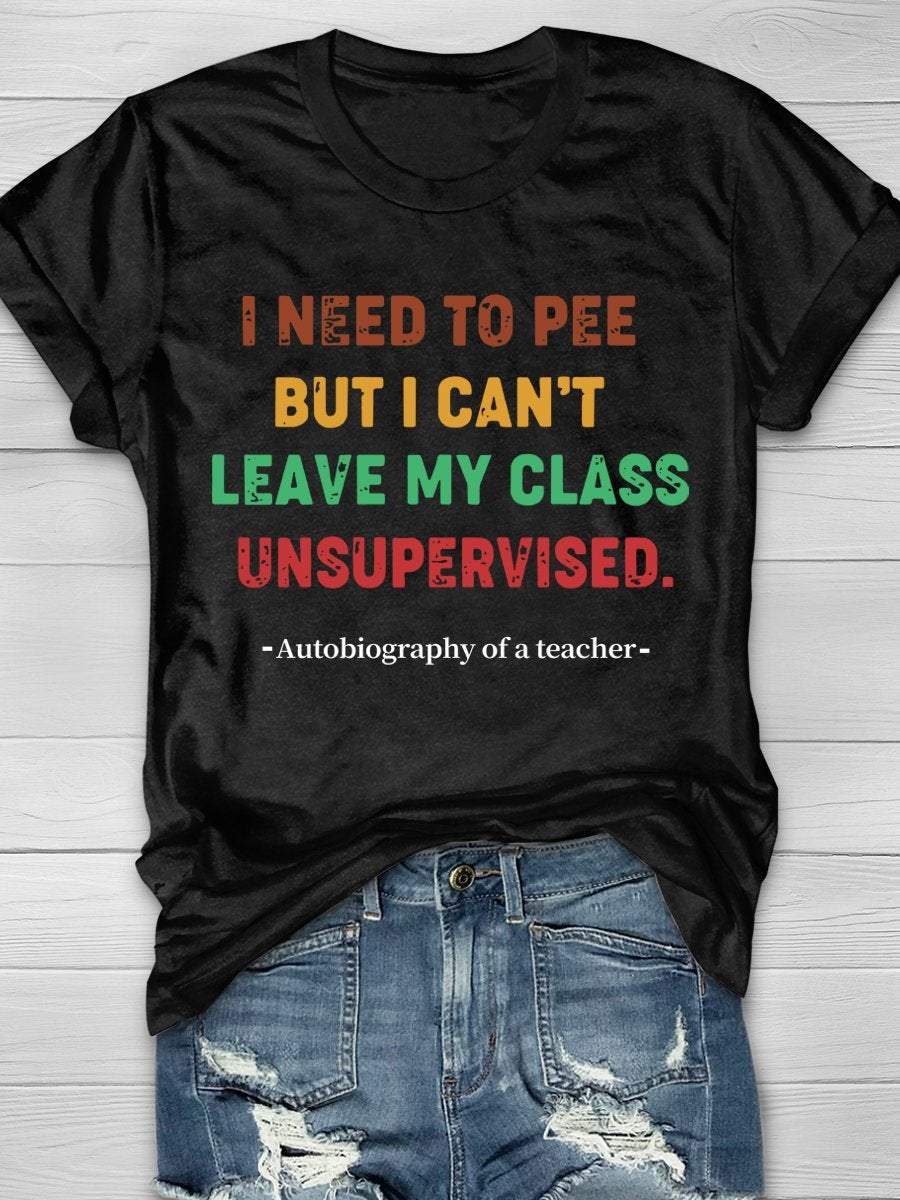 Autubiography Of A Teacher Print Graphic T-shirts