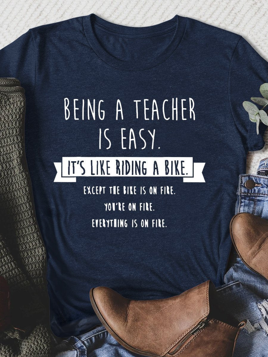 Being A Teacher Print Graphic T-shirts