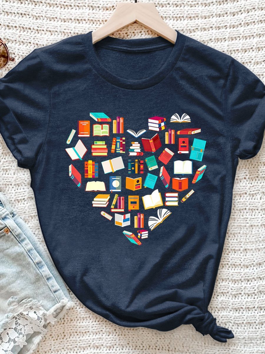 Teacher Christmas Love Book Print Graphic T-shirts