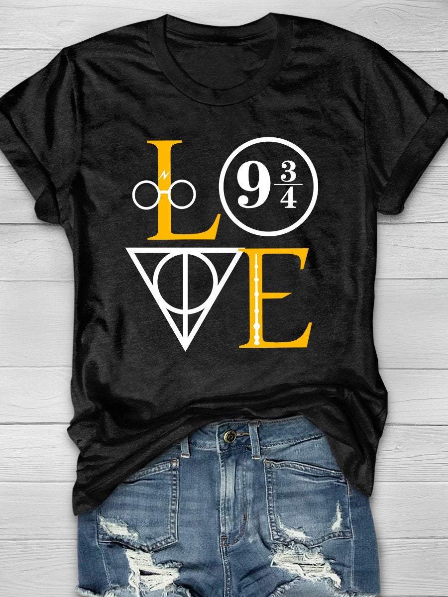 Love Print Short Sleeve T-shirt