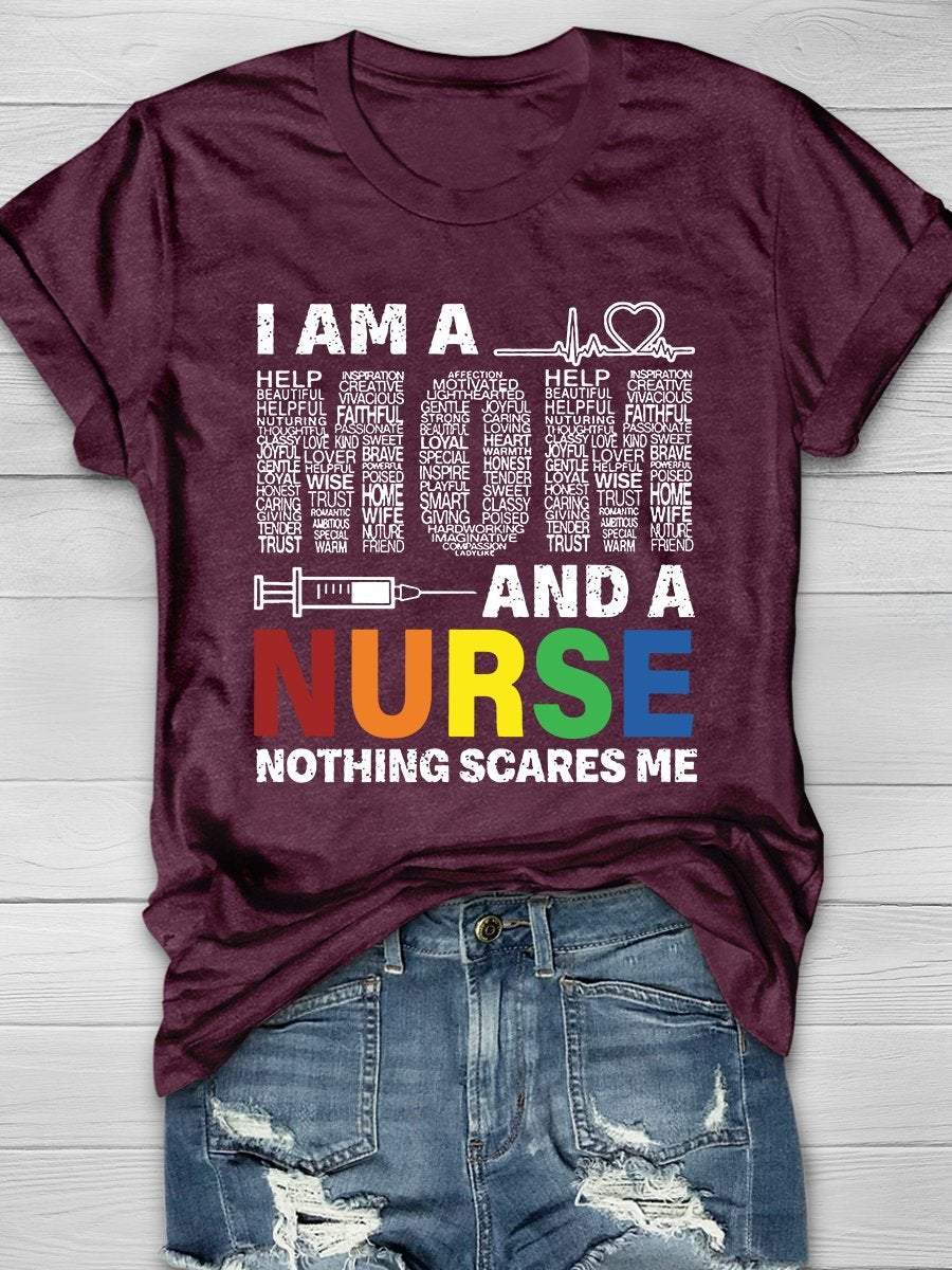 I'm A Mom And A Nurse Print Short Sleeve T-shirt