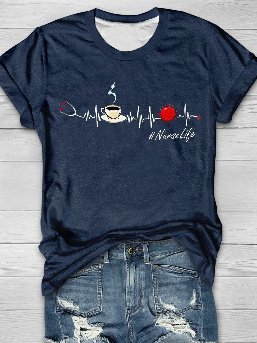 Nurse Life Print Short Sleeve T-shirt