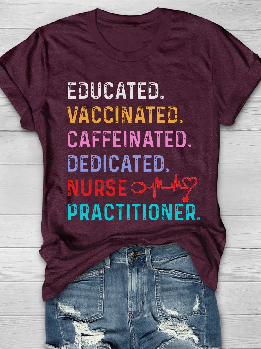 Nurse Print Short Sleeve T-shirt