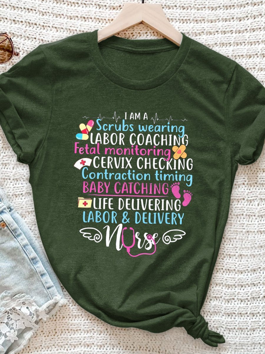 I Am A Nurse Print Short Sleeve T-shirt