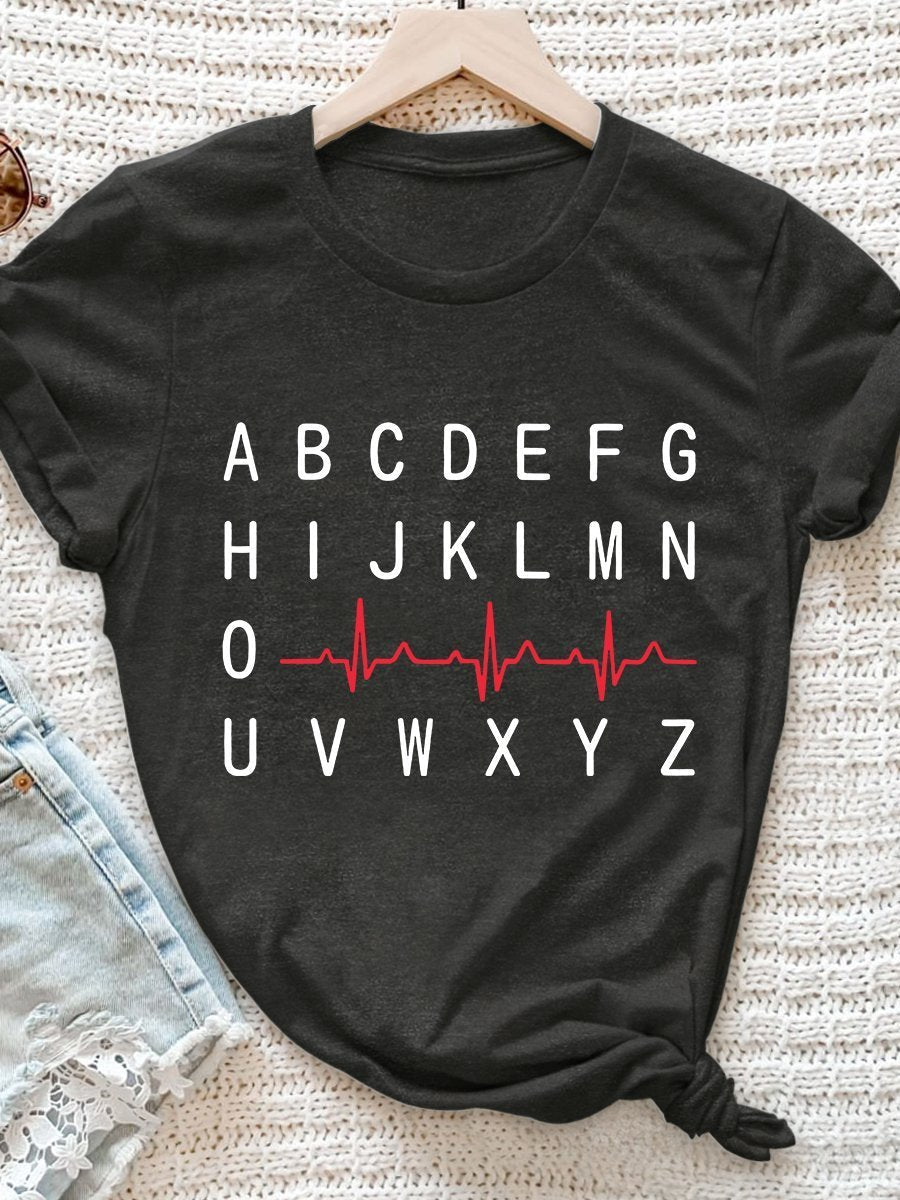 PQRST Nurse Print Short Sleeve T-shirt