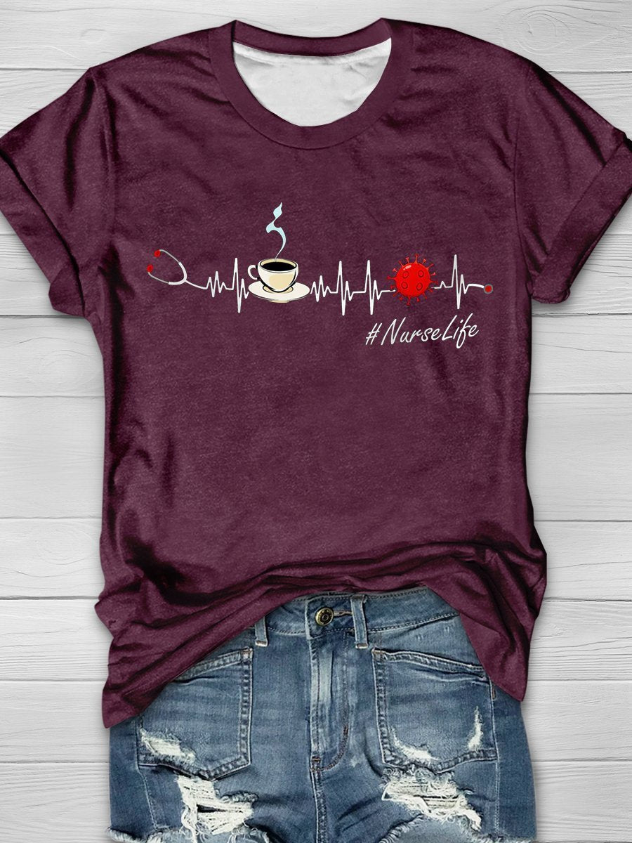 Nurse Life Print Short Sleeve T-shirt
