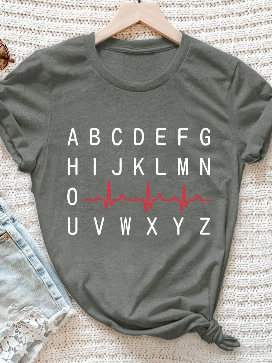 PQRST Nurse Print Short Sleeve T-shirt