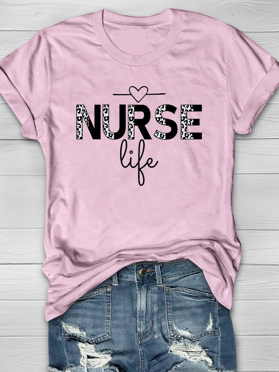 Nurse Life Print Short Sleeve T-shirt