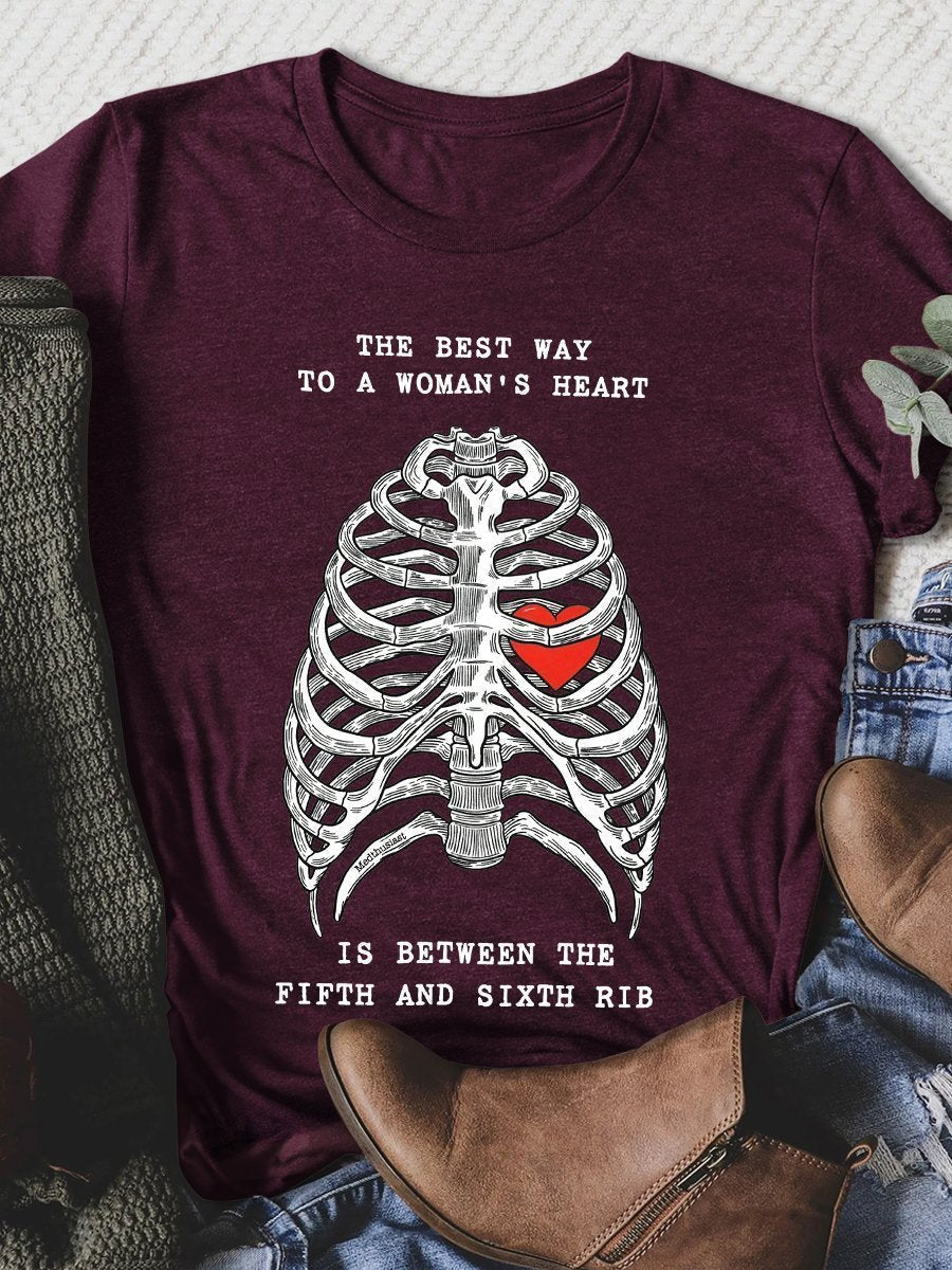 Best Way to a Woman's Heart Print Short Sleeve T-shirt
