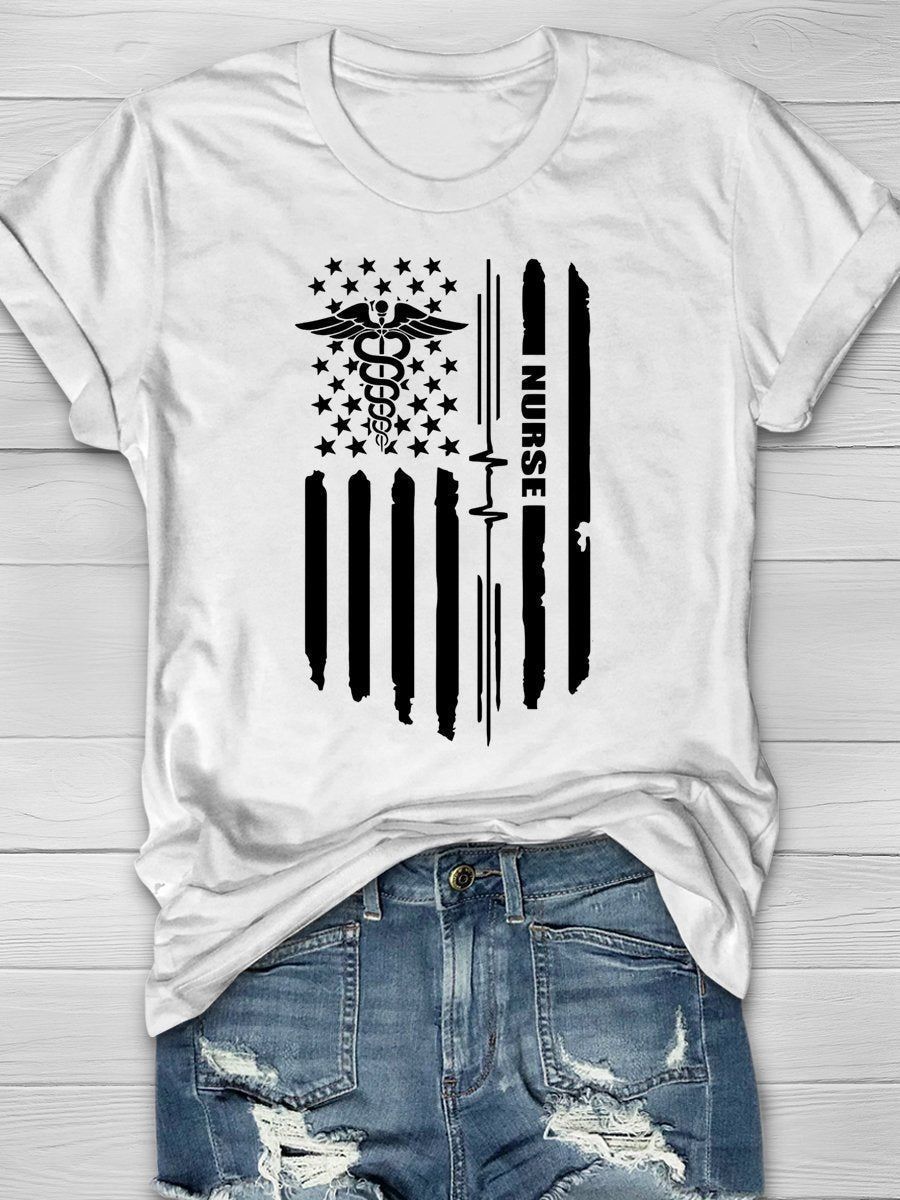 Nurse Print Short Sleeve T-shirt