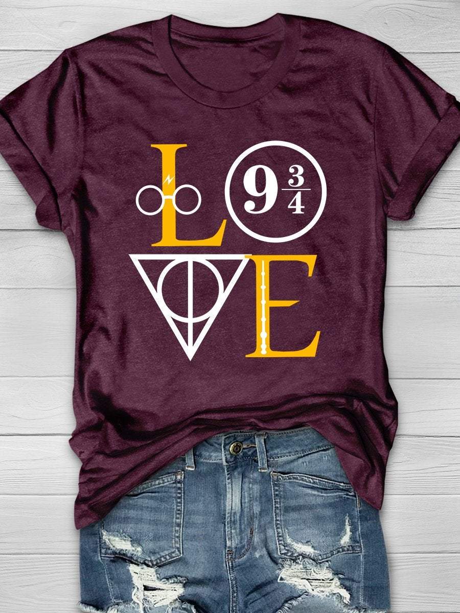 Love Print Short Sleeve T-shirt