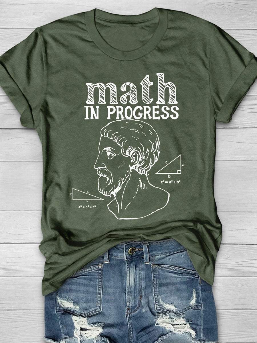 Math In Progress Print Graphic T-shirts