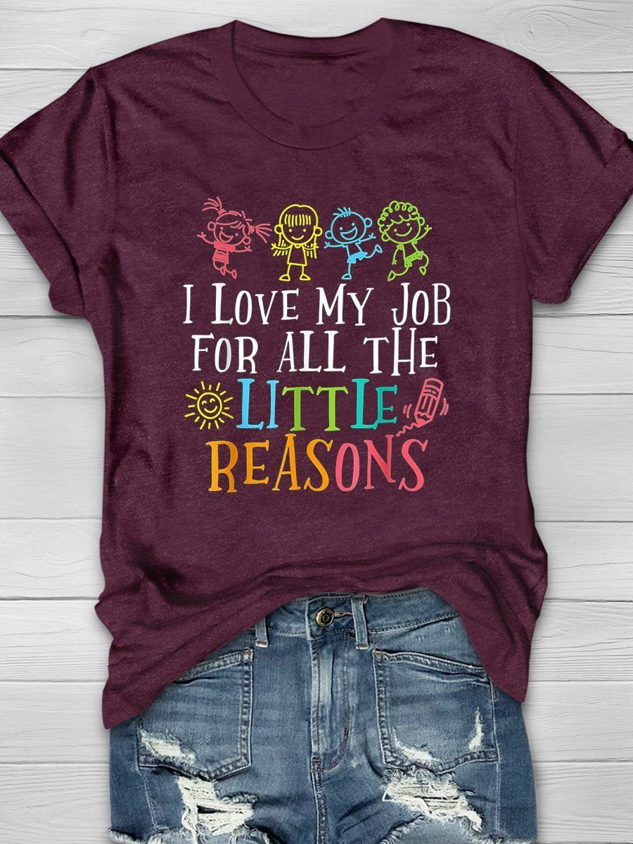 I Love My Jobs Print Graphic T-shirts