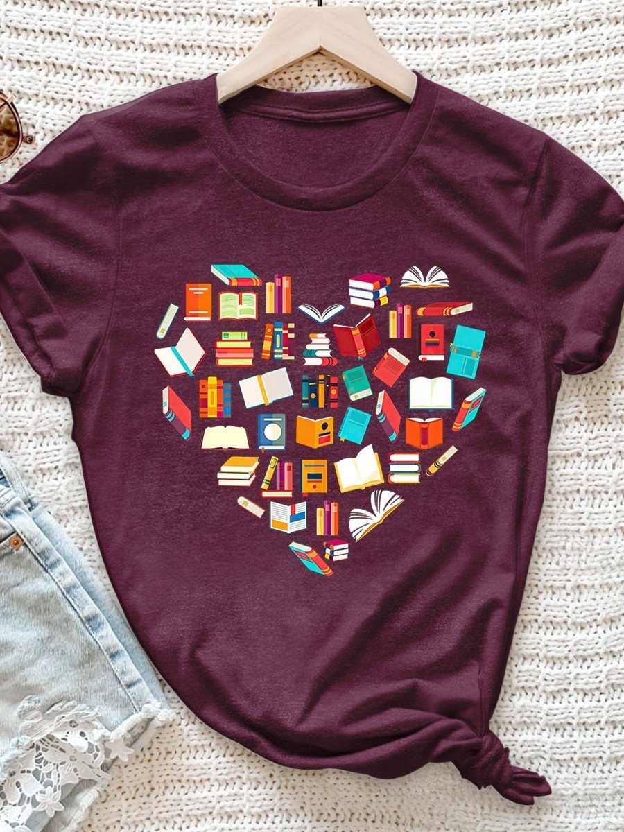 Teacher Christmas Love Book Print Graphic T-shirts