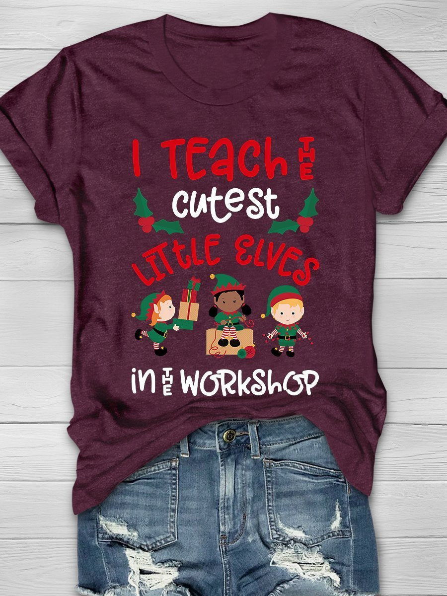 Christmas Teacher Print Graphic T-shirts