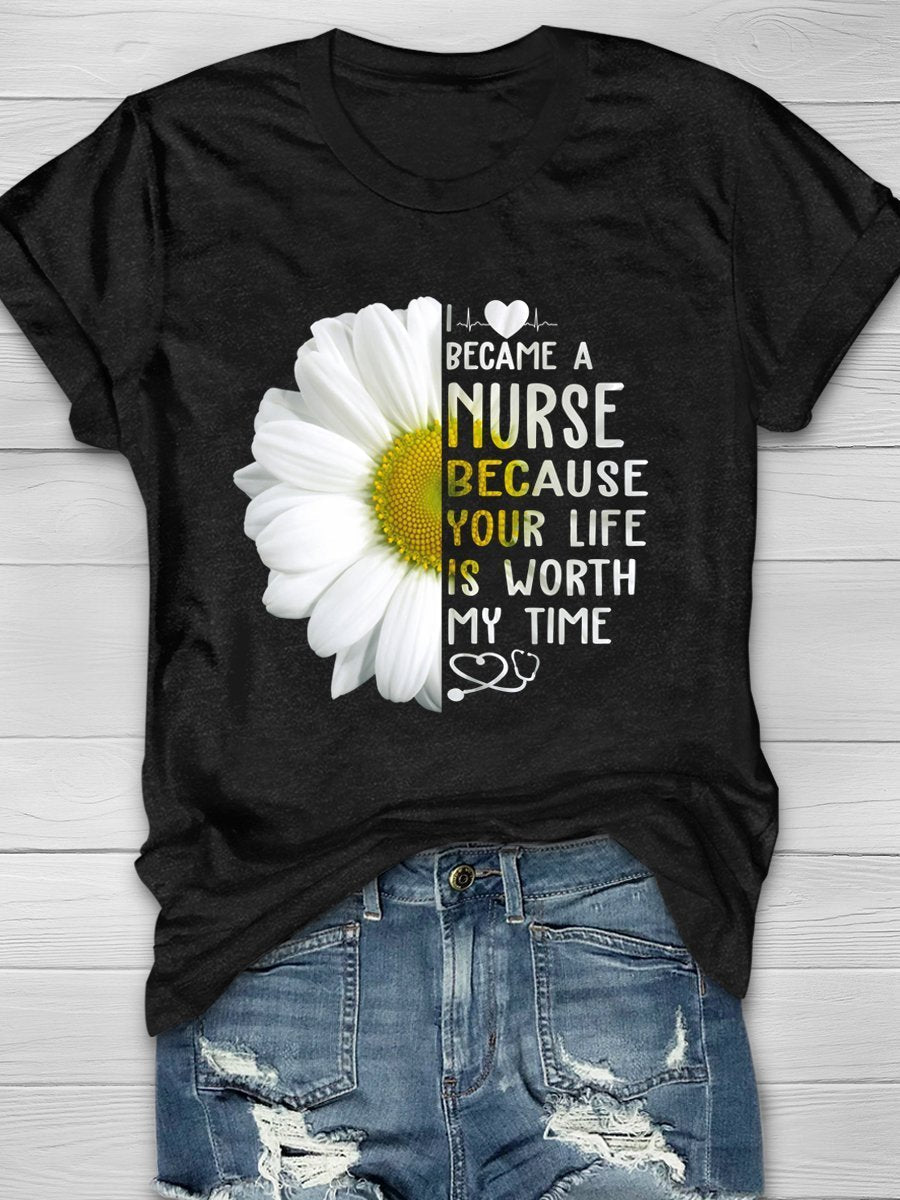 I Became A Nurse Print Short Sleeve T-shirt