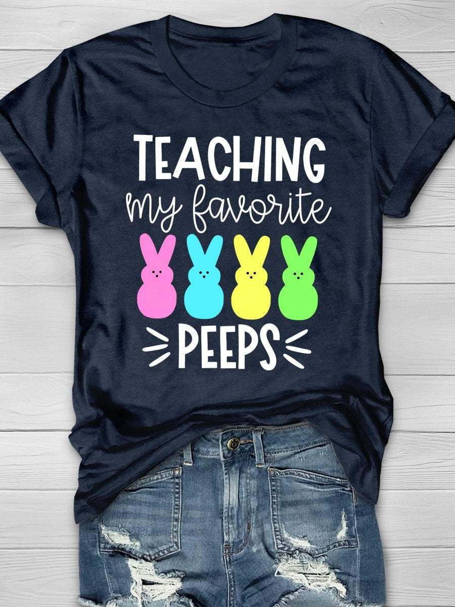 Teaching My Favorite Peeps Print Graphic T-shirts
