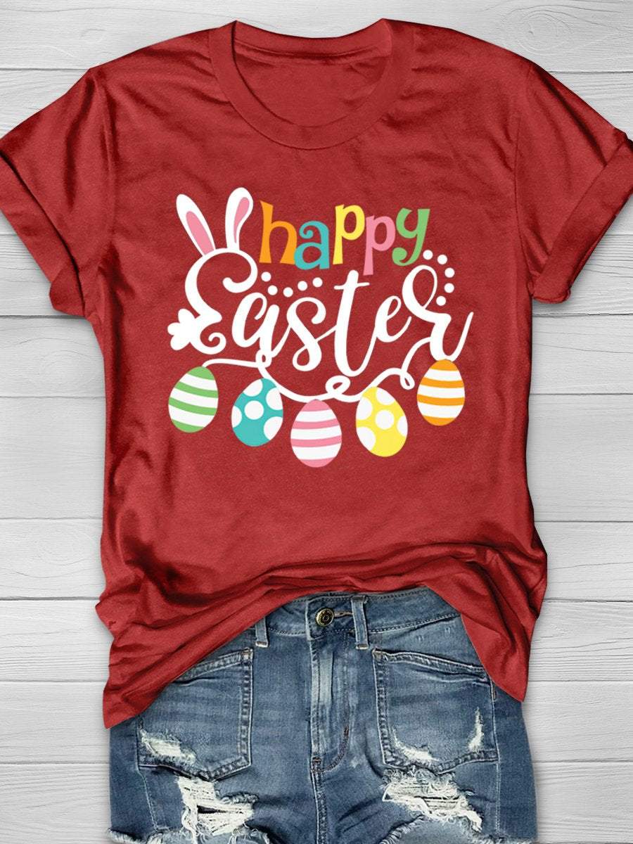 Happy Easter Print Graphic T-shirts