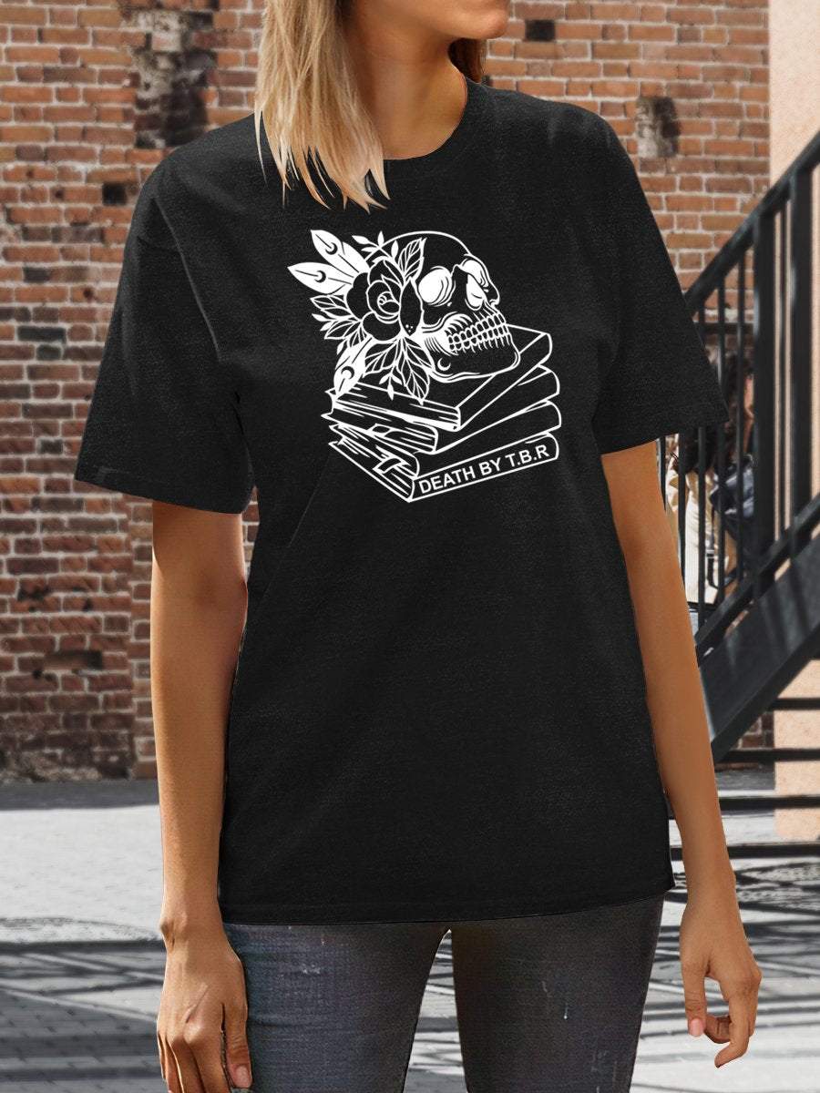 Read Books Death By T.B.R Print Graphic T-shirts