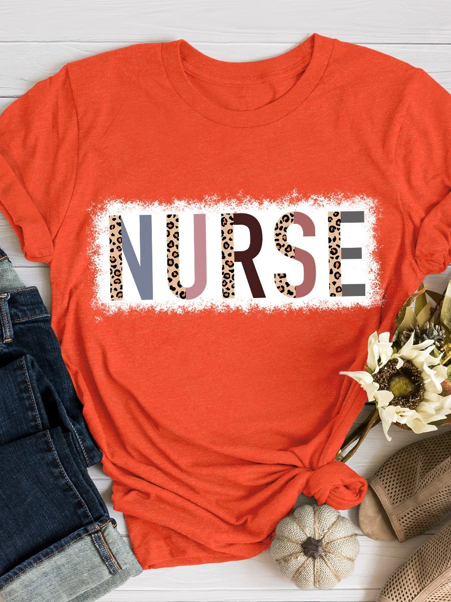 Nurse Print Short Sleeve T-shirt