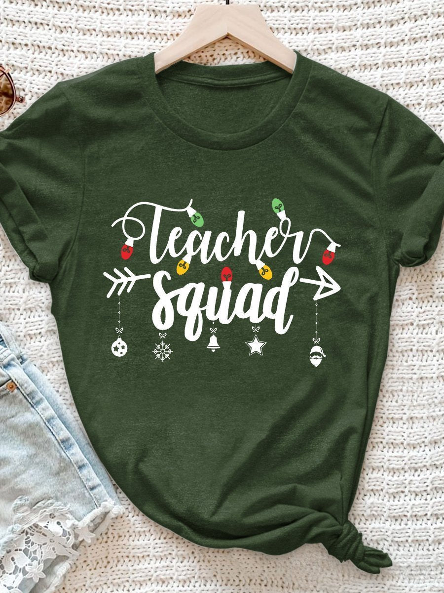 Christmas Teacher Print Graphic T-shirts