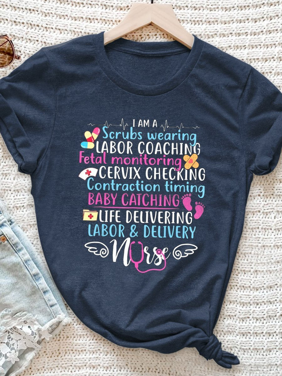 I Am A Nurse Print Short Sleeve T-shirt