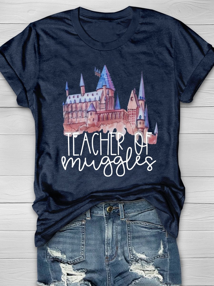 Teacher of Muggles Print Graphic T-shirts