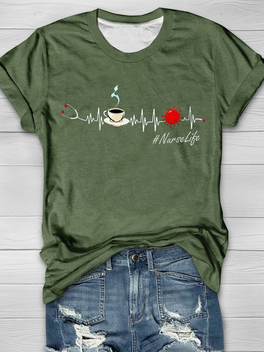 Nurse Life Print Short Sleeve T-shirt