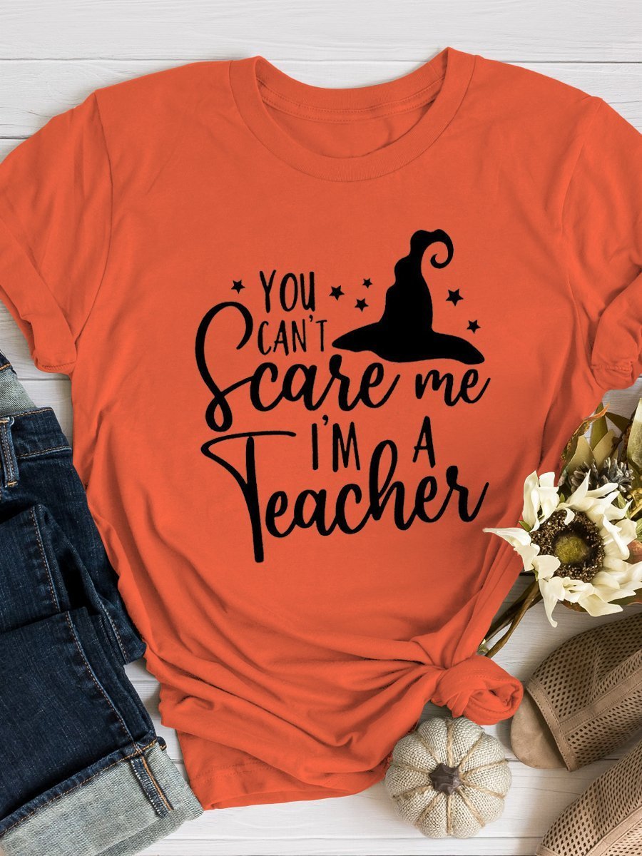 Halloween Teacher Print Graphic T-shirts
