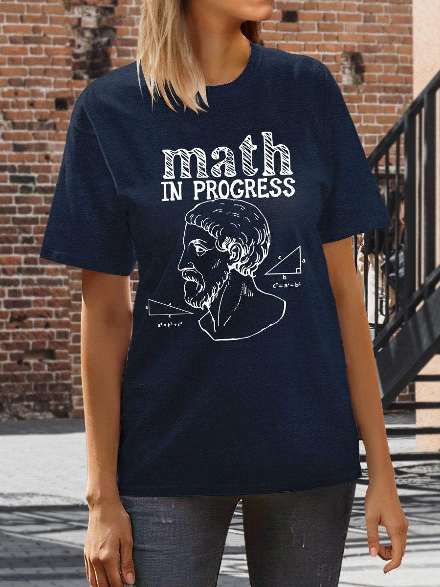 Math In Progress Print Graphic T-shirts