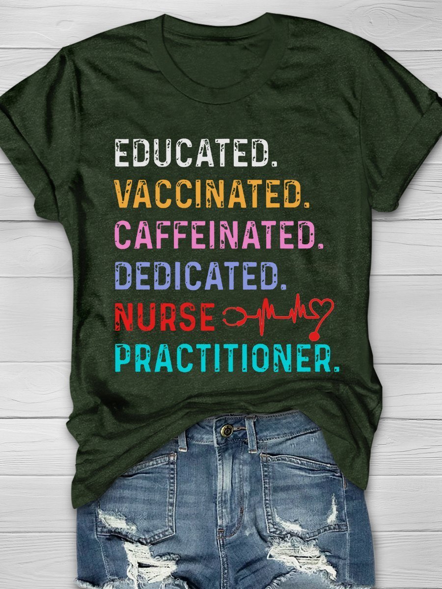 Nurse Print Short Sleeve T-shirt