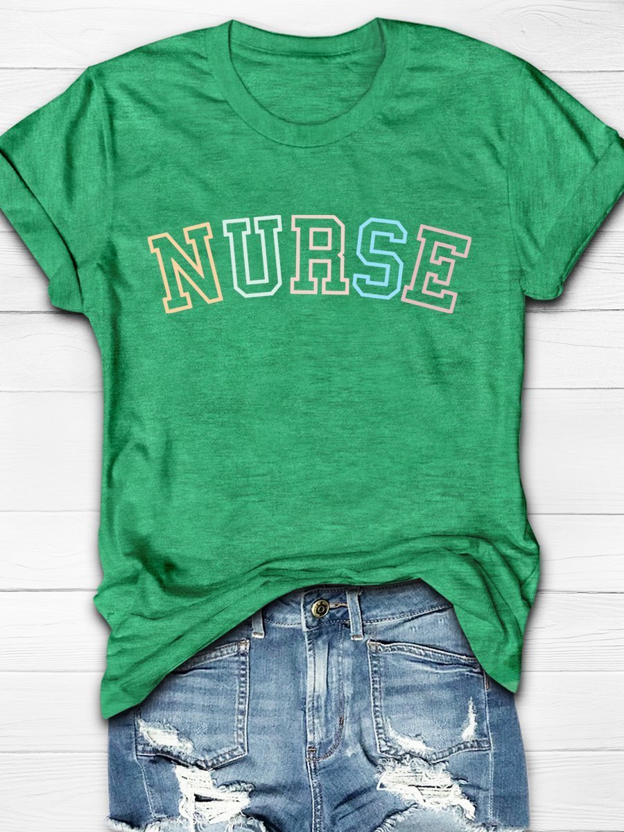 Nurse Print Short Sleeve T-shirt