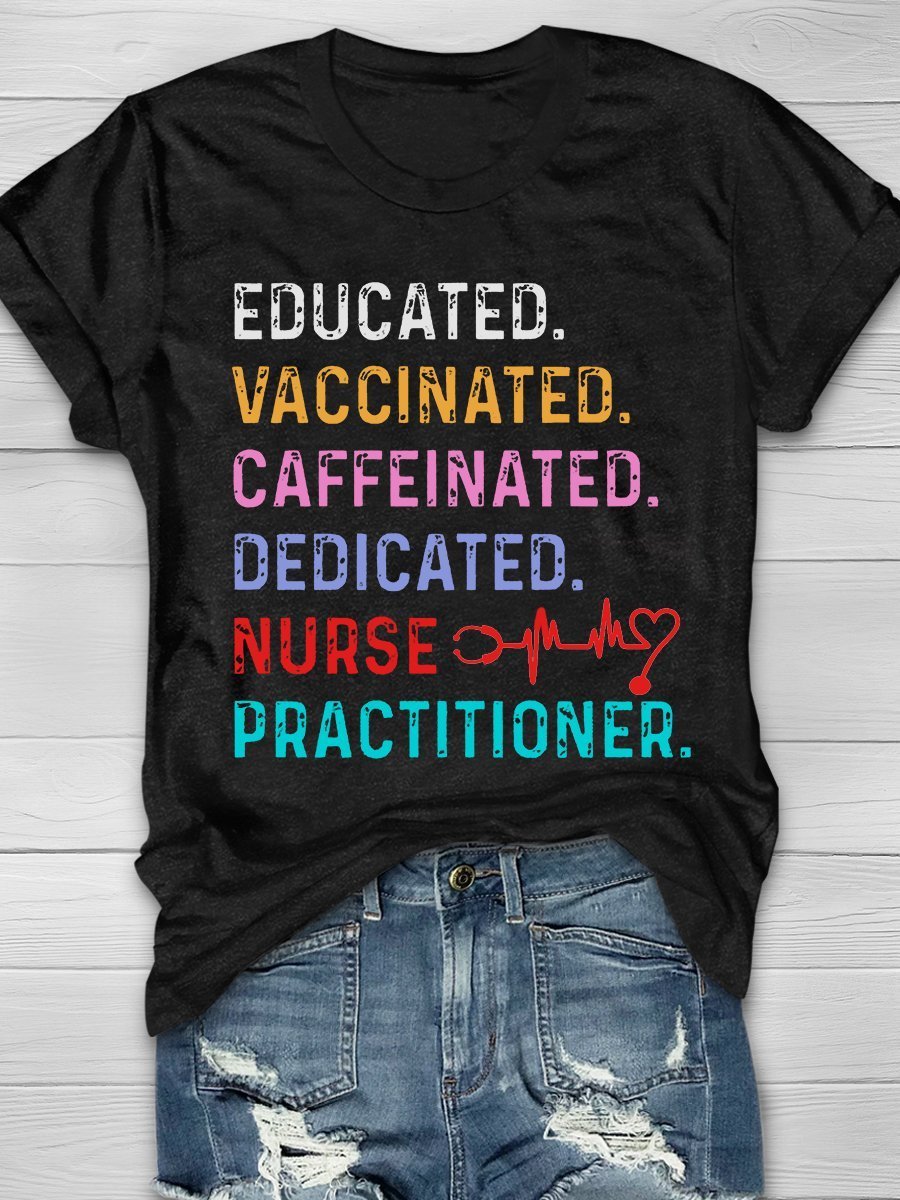 Nurse Print Short Sleeve T-shirt