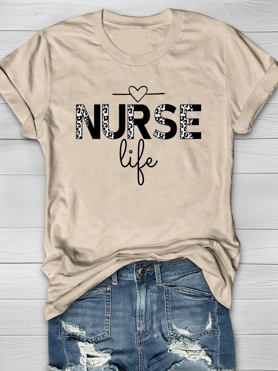 Nurse Life Print Short Sleeve T-shirt