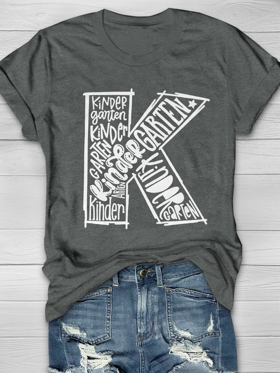 Kindergarten Teacher Print Graphic T-shirts