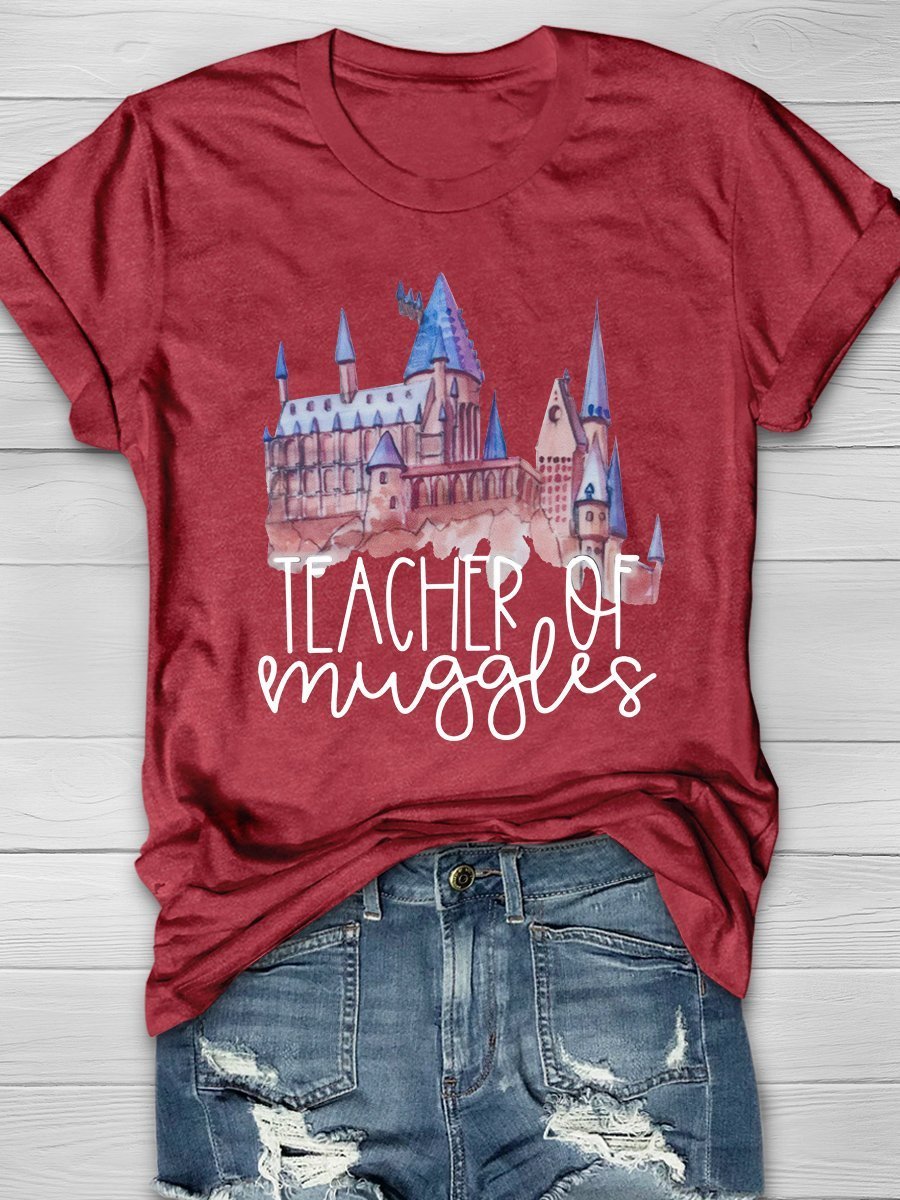 Teacher of Muggles Print Graphic T-shirts
