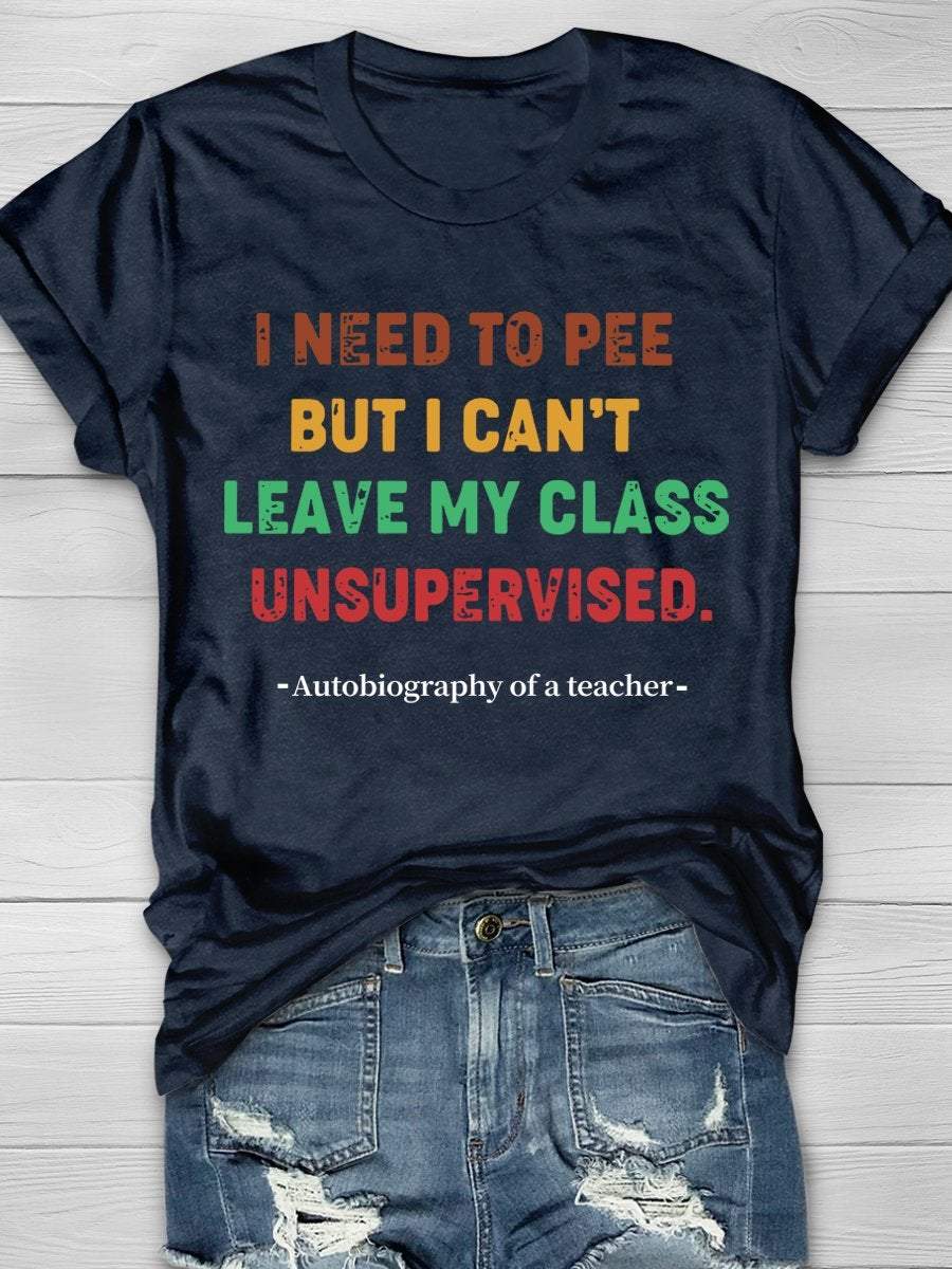Autubiography Of A Teacher Print Graphic T-shirts